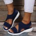 Plus Size Comfy Casual Knitted Breathable Stretch Sports Sandals For Women