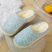 Women Casual Geometric Printing Closed Toe Warm Lining Home Slippers