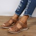 Women’s Summer Comfort Round Toe Hand Sewn Plus Size Platform Sandals